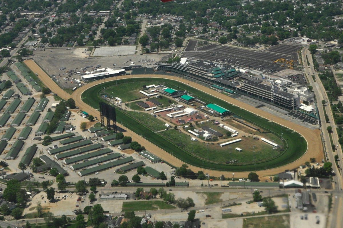 Aerial view of Churchill Downs in Louisville, Kentucky