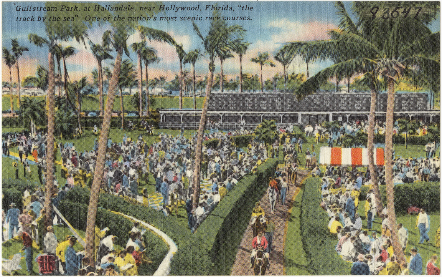 Historic view of Gulfstream Park racecourse in Hallandale Beach, Florida
