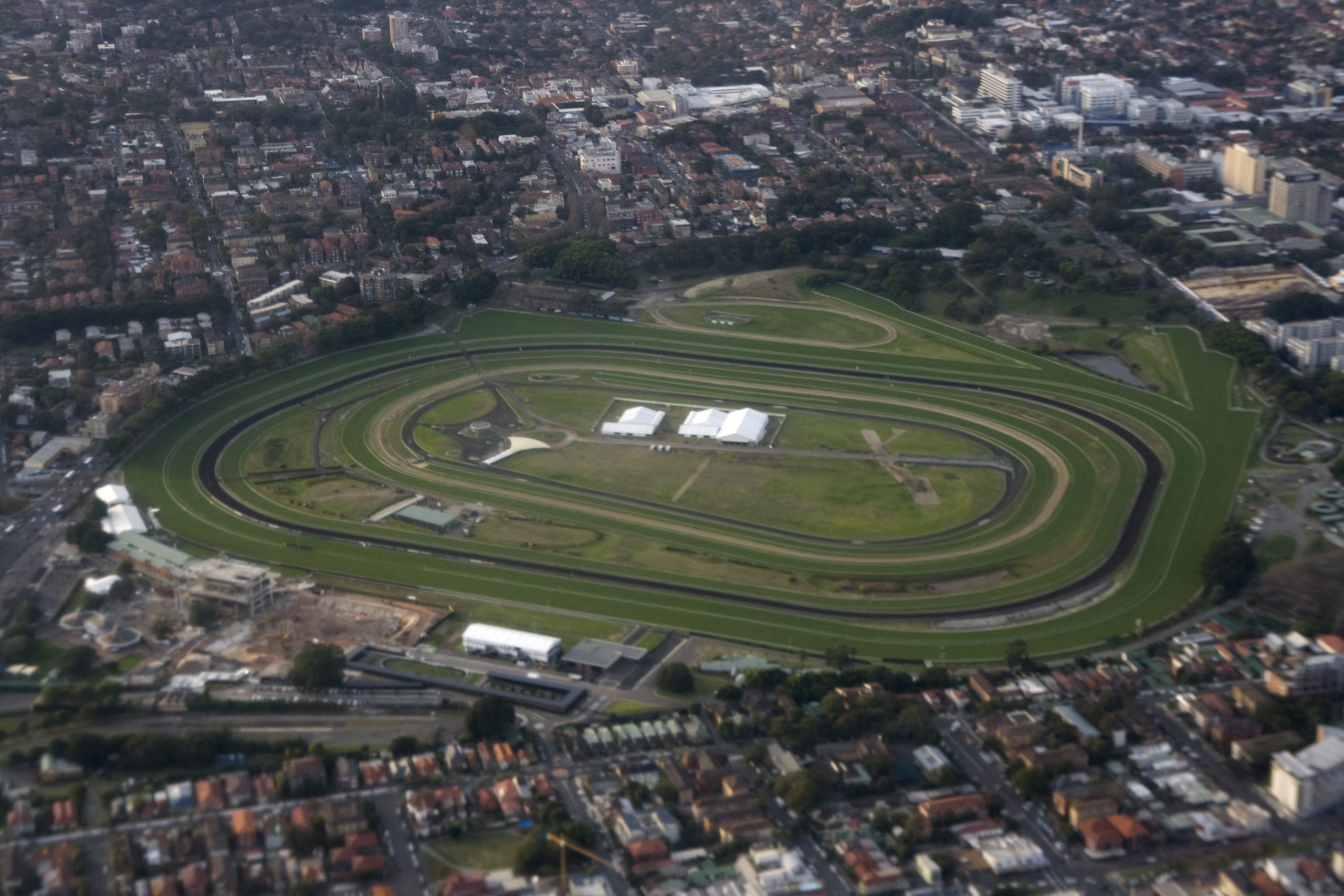 Aerial view of Royal Randwick Racecourse in Sydney